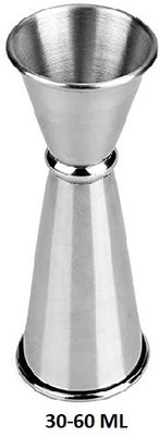 KARFE STAINLESS STEEL JAPANESE DOUBLE SIDE PEG MEASURE 30/60 ML DRINK MEASURE TOOL 1 - Piece Bar Set(Stainless Steel)