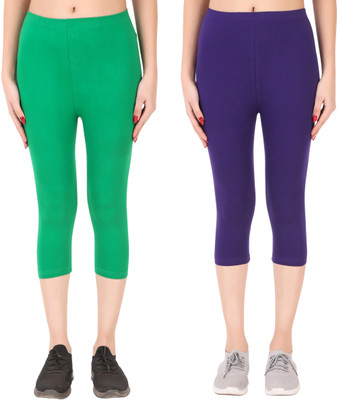 Ayvina Women Green, Purple Capri