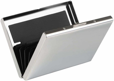 Haimac 8 Slots RFID Blocking Metal for Men & Women (9.5cm x 6.7cm x 1.5cm,Silver) 8 Card Holder(Set of 1, Silver)
