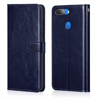 HyBEX Flip Cover for OppoF9,F9Pro,A5,A5s,A7,A11k,A12,Realme 2,2 Pro,RealmeU1 Magnetic Leather Wallet Case(Blue, Cases with Holder, Pack of: 1)