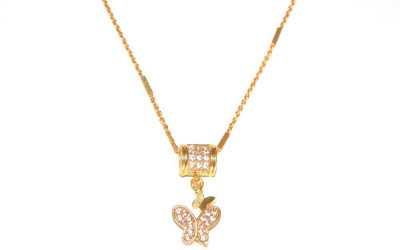 VANVI FASHION Butterfly pendent & chain Alloy Charm Set