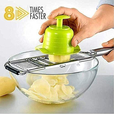 GVJ TRADERS Shop Stoppers and Grater with Handle Vegetable Grater & Slicer (6 In 1 Slicer) Vegetable & Fruit Grater & Slicer(1)