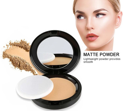 AMOSFIA Poreless Oil Control Pressed Powder Smooth Lightweight Face Setting Makeup Compact(Beige, 15 g)