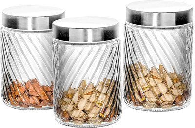 GRACIOUS MART Glass Utility Container  - 1200(Pack of 3, Clear)