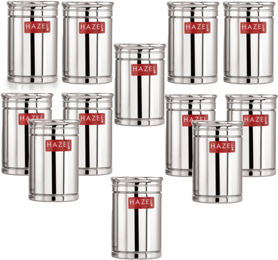 HAZEL Steel Grocery Container  - 1800 ml(Pack of 12, Silver)