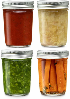 DEEP ENTERPRISE Glass Grocery Container  - 500 ml(Pack of 4, Clear)
