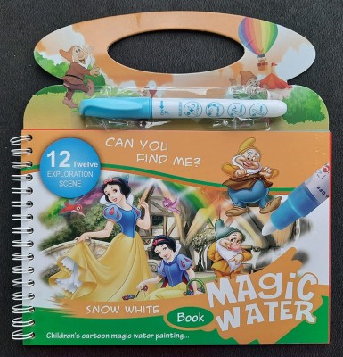 zobro Magic Water Coloring Book, Magic Water Drawing Book Reusable Water-Reveal(Multicolor)