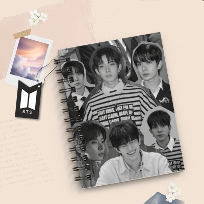 DI-KRAFT BTS Boys Printed Diary for Office use New Collection of BTS 2022 A5 Diary Unruled 160 Pages(Black)