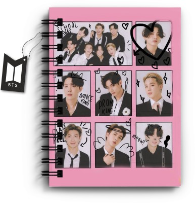 DI-KRAFT BTS Boys Printed Diary for Office use New Collection of BTS 2022 A5 Diary Unruled 160 Pages(Light Pink)