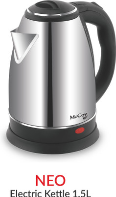 Mccoy Neo 1.5L 1500W Powerful Stainless Steel Full Featured Electric Kettle (1.5 L, SILVER & BLACK)