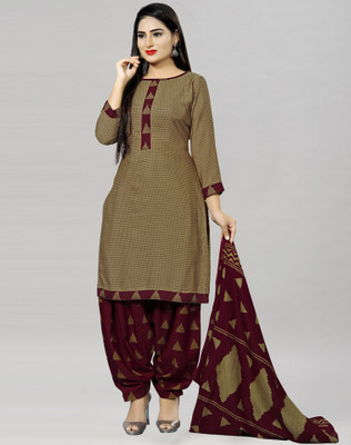 SIRIL Cotton Blend Floral Print, Printed, Self Design, Geometric Print, Colorblock Salwar Suit Material
