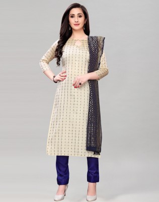 SIRIL Silk Blend Embellished, Self Design Salwar Suit Material