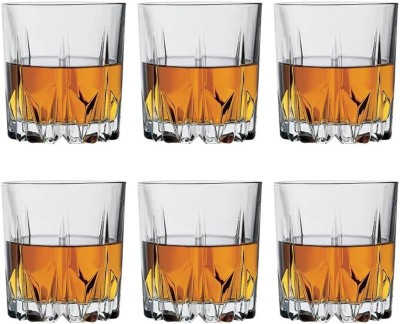 Crystalarc (Pack of 6) Rock Classic Glasses Set of 6 pcs - 300 ml for Whisky Scotch Cocktail Glass Set(300 ml, Glass)