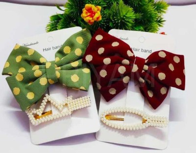 alamodey Multipack of 4: It includes 2pc of bow hairclips and 2pc of pearl hair clips Hair Clip(Multicolor)