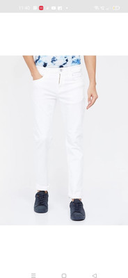 FLAYING Slim Men White Jeans