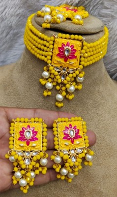 Ganpati Fashion Collection Brass Gold-plated Yellow Jewellery Set(Pack of 1)