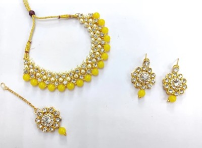 jatin imitation Metal, Stone Gold-plated Gold, Yellow Jewellery Set(Pack of 1)