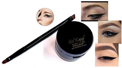 BLUEMERMAID NEW 2 IN 1 WATERPROOF GEL KAJAL 24HRS LASTING DRAMA(BLACK, 7 g)