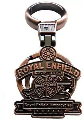 Kittton Royal Enfield Motorcycles Copper Metal Design Key Ring Locking Key Chain-Brown Key Chain