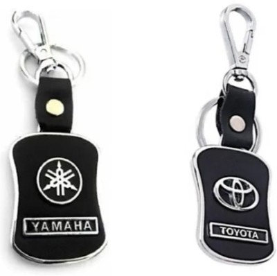 JAINSON MARTIN Combo of Toyota & Yamaha Car Logo Leather Hook Keychain For Bike Lovers Key Chain