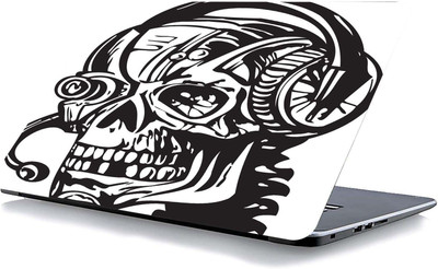 qth SKULL LAP-6863 VINYL Reusable Laptop Skin Compatible for 15.6 inch(Theme: Patterns)