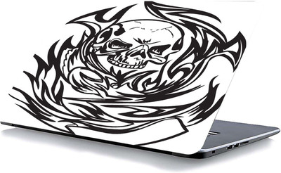 qth SKULL LAP-6887 VINYL Reusable Laptop Skin Compatible for 15.6 inch(Theme: Patterns)