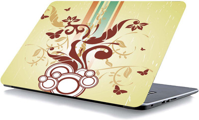 qth FLORAL LAP-4307 VINYL Reusable Laptop Skin Compatible for 15.6 inch(Theme: Patterns)