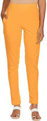 Lyra Ankle Length Western Wear Legging(Yellow, Solid)