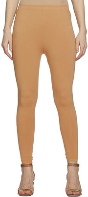 Lyra Ankle Length  Western Wear Legging(Beige, Solid)
