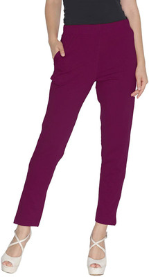 Lyra Ankle Length Western Wear Legging(Purple, Solid)