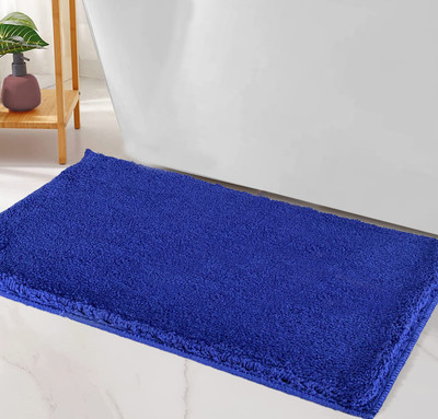 RJVT Microfiber, Polyester Floor Mat(Blue, Medium)