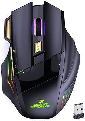 COCONUT WM22 Gold Wireless Gaming Mouse, 500 mAh Rechargeable Battery Wireless Optical  Gaming Mouse