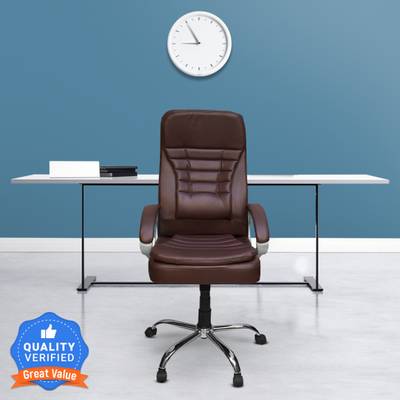 CELLBELL Renato C56 High Back Boss Chair Leatherette Office Executive Chair  (Brown, DIY(Do-It-Yourself))