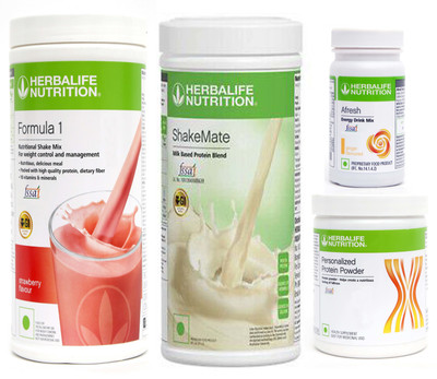 Herbalife Nutrition Formula 1 Shake Strawberry + Protein Powder 200 G + Afresh- Ginger + Shake Mate Protein Shake(1250 g, Strawberry, Ginger)