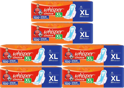 Whisper choice XL 6+6+6+6+6+6 pads Sanitary Pad(Pack of 6)