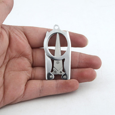 WunderVoX ™ LXI-23-Mini folding pocket scissors/Student Scissor Scissors(Set of 1, Silver)