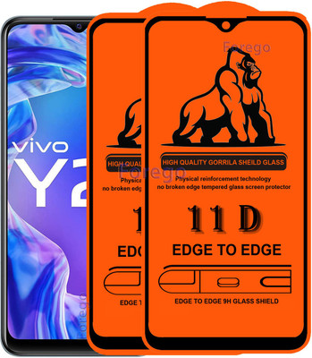 Forego Edge To Edge Tempered Glass for Vivo Y21(Pack of 2)