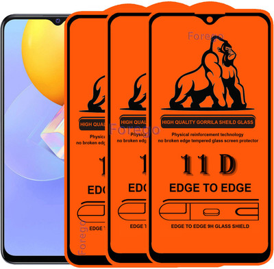 Forego Edge To Edge Tempered Glass for Vivo Y31(Pack of 3)
