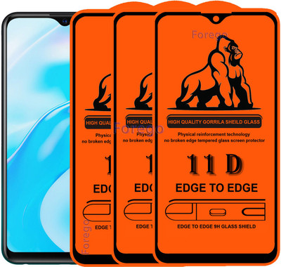 Forego Edge To Edge Tempered Glass for Vivo Y17(Pack of 3)