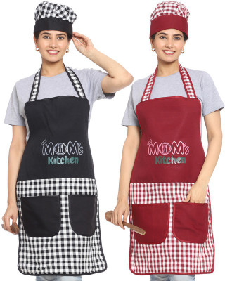 JMI Cotton Chef's Apron - Free Size(Multicolor, Pack of 2)