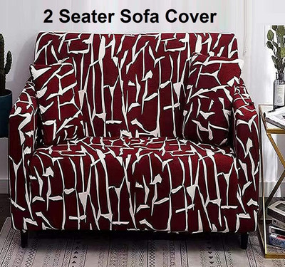 lukzer Polyester Abstract 3 Seater Sofa Cover(Multicolor Pack of 1)