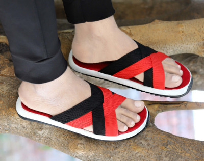 aadi Men Slides(Red, Black , 4)