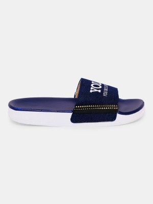 FREECO Women Slides(Blue , 5)