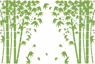 Wallzone 90 cm Green Bamboo Tree Removable Sticker(Pack of 1)