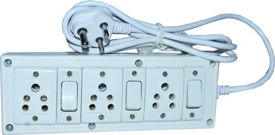 SPelectronic Extension Board (3 five pin socket ,3 switchs ,2M Cord length) 3  Socket Extension Boards(White, 2 m)