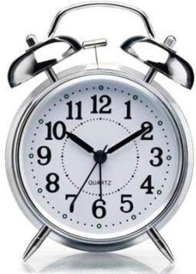 BIYALI Analog-Digital Silver Clock