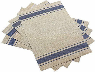 IVAR Rectangular Pack of 4 Table Placemat(Blue, PVC)