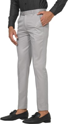 HAUL CHIC Slim Fit Men Grey Trousers