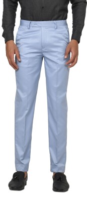 HAUL CHIC Slim Fit Men Light Blue Trousers