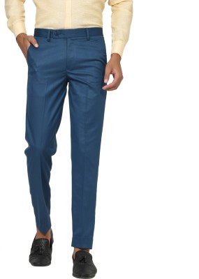 HAUL CHIC Slim Fit Men Blue Trousers